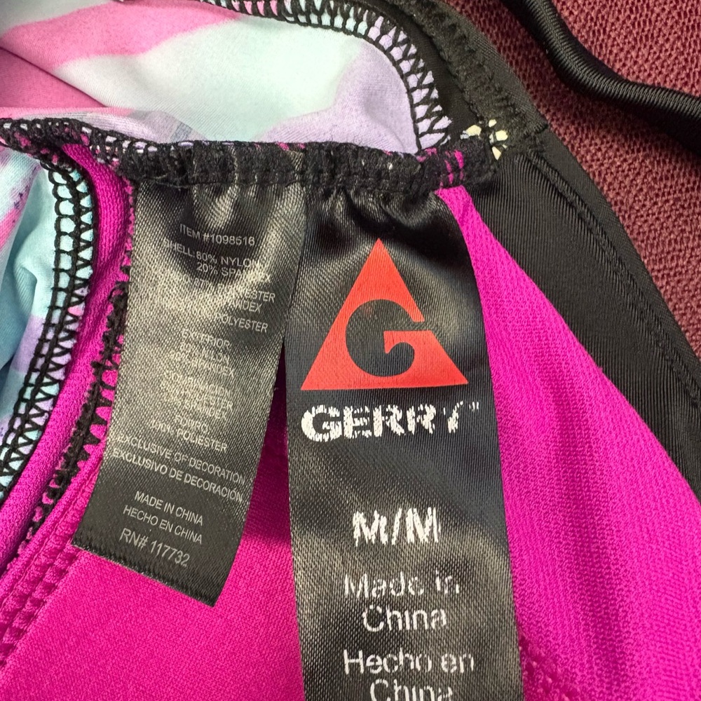 Gerry Weber Pink and Blue Tropical Print Tankini Top Size Medium - Picture 5 of 5